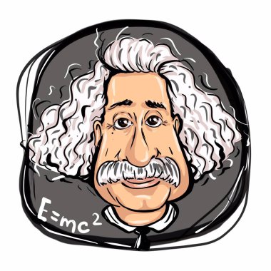Kaliningrad, Rusya 4 Ocak 2020: Albert Einstein portre çizimi. Modern fiziğin iki temel direğinden biri olan görelilik teorisini geliştiren teorik fizikçi.