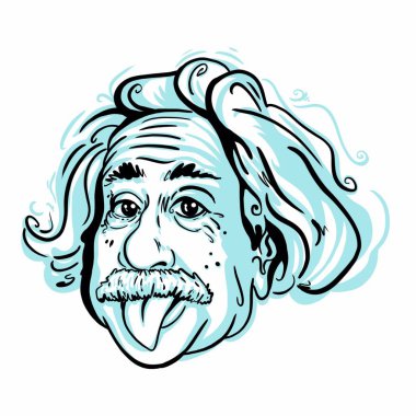 Kaliningrad, Rusya 4 Ocak 2020: Albert Einstein portre çizimi. Modern fiziğin iki temel direğinden biri olan görelilik teorisini geliştiren teorik fizikçi.