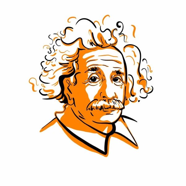 俄罗斯卡里宁格勒 2020年1月4日 阿尔伯特 爱因斯坦肖像画 发展相对论的理论物理学家 现代物理学的两大支柱之一 — 图库照片