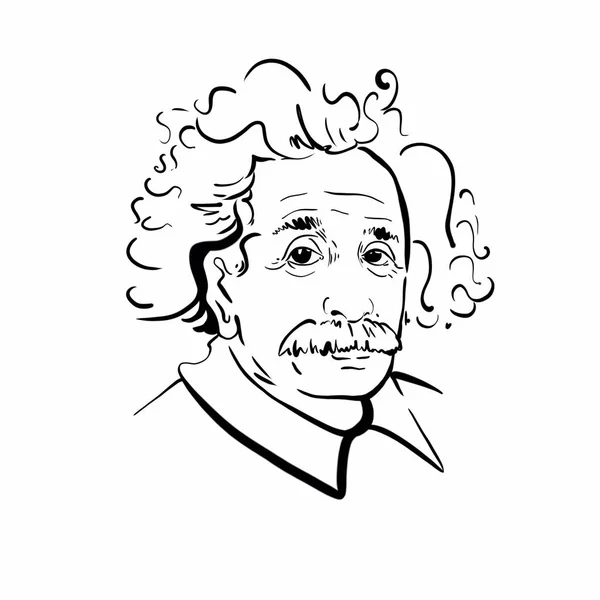 Kaliningrad Russia January 2020 Albert Einstein Portrait Sketch Theoretical Physicist — Stock Photo, Image