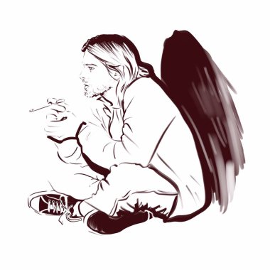 Kaliningrad, Rusya - 24 Ocak 2020: Kurt Donald Cobain (20 Şubat 1967 - 5 Nisan 1994), ABD 'li şarkıcı, söz yazarı ve müzisyen. Rock grubu Nirvana 'nın vokalisti