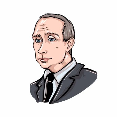 Kalininingrad, Rusya, 27 Ocak 2020. Rusya Federasyonu Başkanı Vladimir Putin robot resim portresi