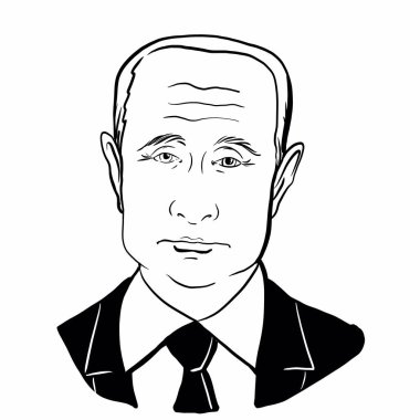 Kalininingrad, Rusya, 27 Ocak 2020. Rusya Federasyonu Başkanı Vladimir Putin robot resim portresi