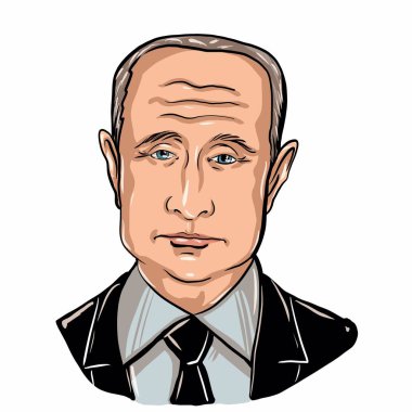 Kalininingrad, Rusya, 27 Ocak 2020. Rusya Federasyonu Başkanı Vladimir Putin robot resim portresi