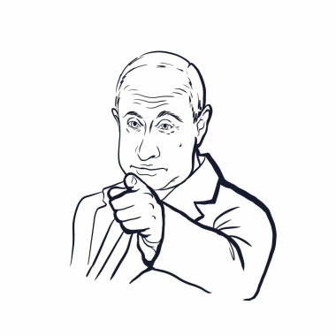 Kalininingrad, Rusya, 27 Ocak 2020. Rusya Federasyonu Başkanı Vladimir Putin robot resim portresi
