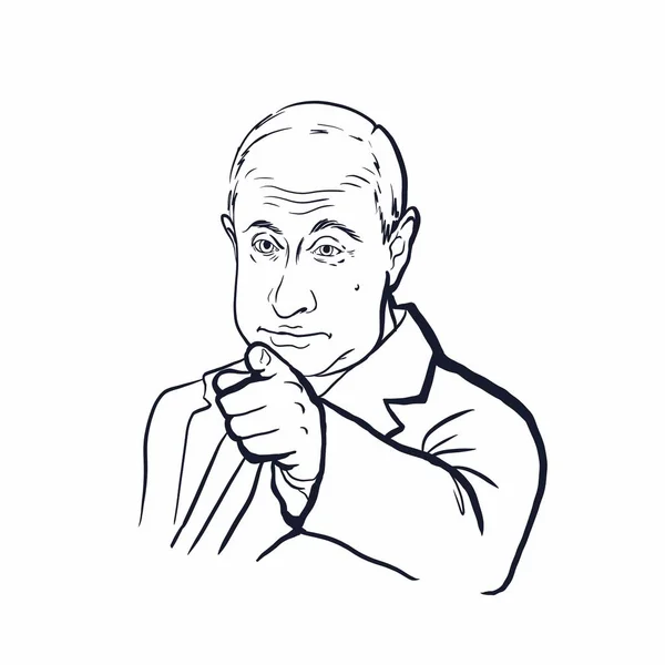 Kaliningrad Russia January 2020 President Russian Federation Vladimir Putin Sketch — Stock Photo, Image