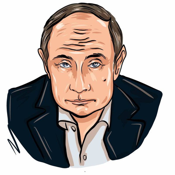 Kaliningrad Russia January 2020 President Russian Federation Vladimir Putin Sketch Stock Picture