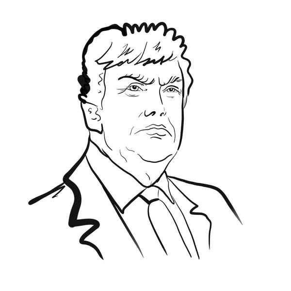 Kaliningrado Rusia Enero 2020 Dibujo Ilustrativo Del Retrato Donald Trump — Foto de Stock