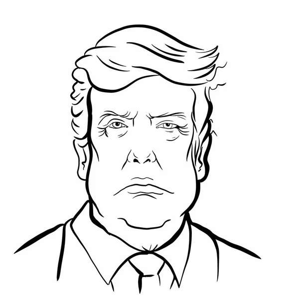 Kaliningrad Ryssland Januari 2020 Skiss Illustration Donald Trump Porträtt President — Stockfoto