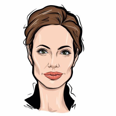 02 Şubat 2020: Amerikalı aktris, film yapımcısı ve insancıl Angelina Jolie Pitt 'in çizimi.