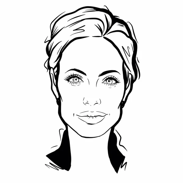February 2020 Sketch Illustration Portrait American Actress Filmmaker Humanitarian Angelina — Stock Photo, Image
