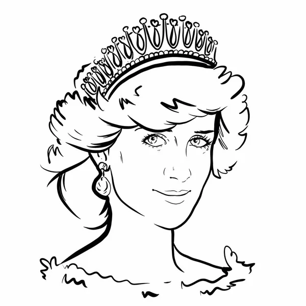 Kaliningrad Russia February 2020 Princess Wales Lady Diana Portrait Sketch — Stock Photo, Image