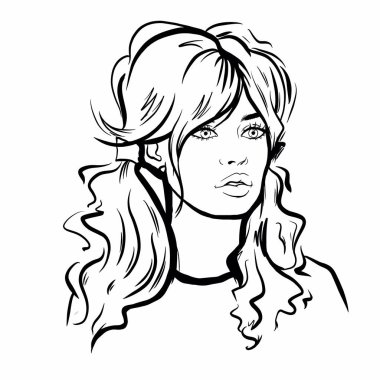 Kalininingrad, Rusya 13 Şubat 2020. Brigitte Bardot portre çizimi. 