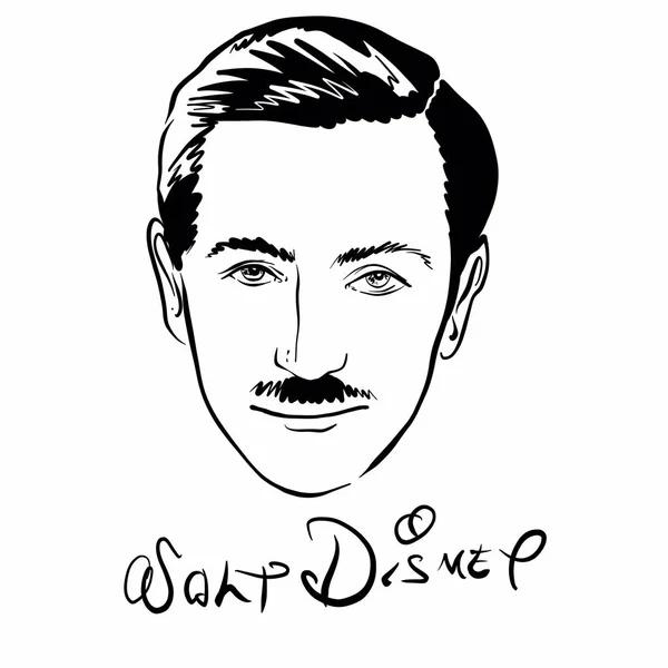 Kaliningrad Russia February 2020 Walt Disney Portrait Sketch Illustration — Stock Photo, Image