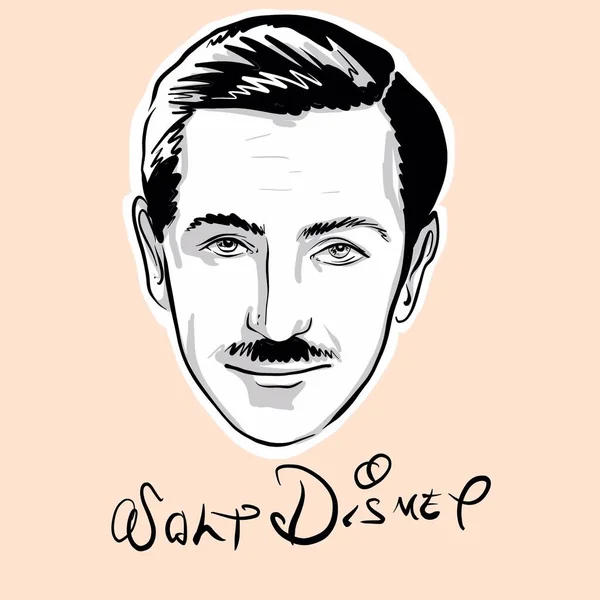 Kaliningrad Russie Février 2020 Walt Disney Portrait Croquis Illustration — Photo