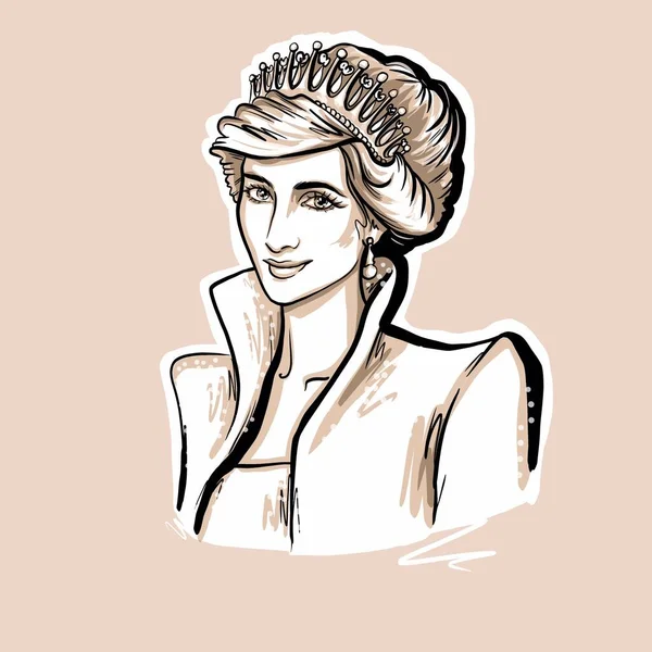 Kaliningrad Russia February 2020 Princess Wales Lady Diana Portrait Sketch — 스톡 사진