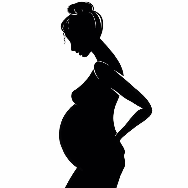 Vacker Gravid Kvinna Skiss Illustration Porträtt — Stockfoto