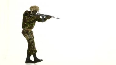 Askeri haki renk. Beyaz backgraund