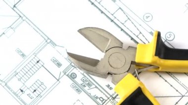 Bina planı, düzeni, döndürme, kesme pense yakın çekim