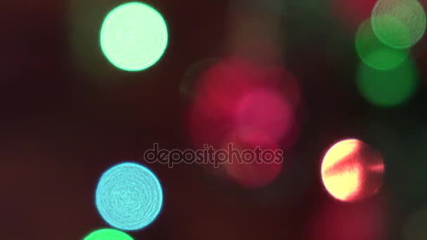 Christmas decorations, bright lanterns, glass bowl,dynamic change of focus — Stock Video