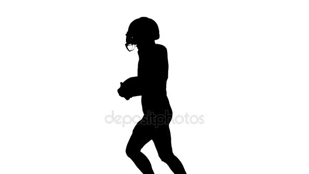Jogador com a bola na mão começa a correr. Movimento lento — Vídeo de Stock