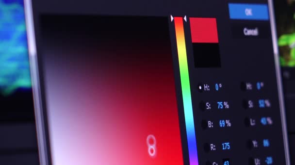 Caja de color Software de edición de vídeo — Vídeo de stock