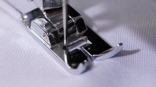 Sewing screening process. Front view. Close up. Slow motion — Stock Video