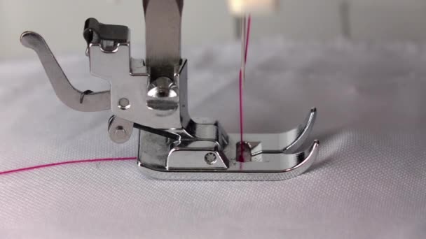 The work of the sewing machine. Slow motion — Stock Video