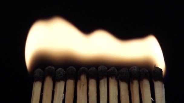 Blow out the fire matches in slowmotion — Stock Video