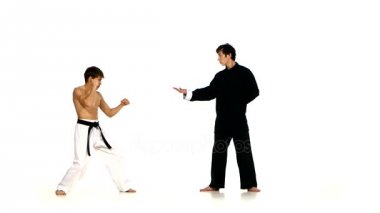 sparrynh taekwondo ve wushu adam bir beyaz