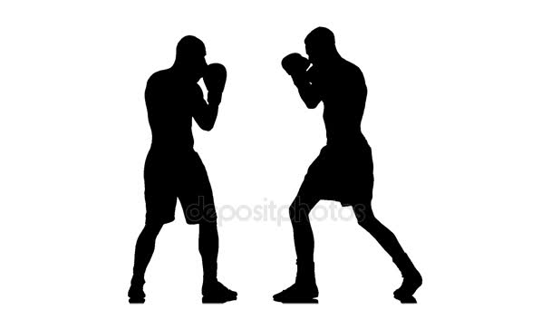 Slow motion. Boxing. Avoiding a direct blow to the head — Stock Video