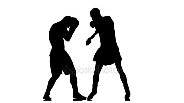 Coups de poing et de pied dans les gants de boxe. Mouvement lent — Video