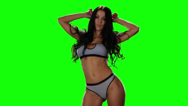 속옷에만 섹시 한 운동 댄스입니다. 여자 재미 — 비디오