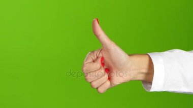 Kadın el, işaret dili. Başparmak yukarı ve aşağı küçük resim