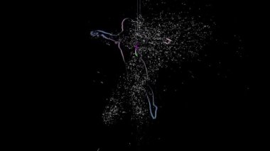 Pole Dance. Bilgisayar grafik kız bir pilon üzerinde döner