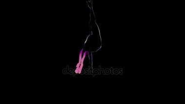 Çizim, bilgisayar bir kız striptizci silüeti pilon üzerinde döner