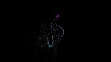 Çizim, kız striptizci pilon üzerinde dans kontür bilgisayar