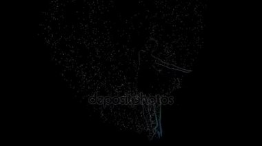 Yavaş bilgisayar grafikleri parlak parçacık, kız balerin dans