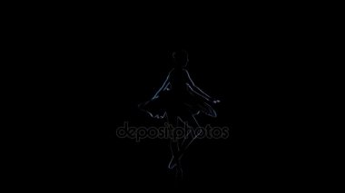 Küçük sevimli kız balerin Amandine yavaş yapıyor. CG