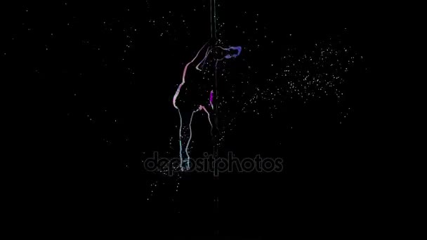 O stripteuză care dansează pe pilon. Desen calculator — Videoclip de stoc