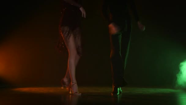 Dance element från samba, par champions. Färg bakgrunden — Stockvideo