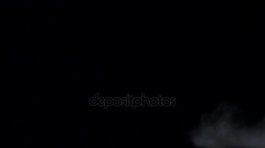Beyaz sis izole siyah stüdyo arka planda, ağır çekim swirls
