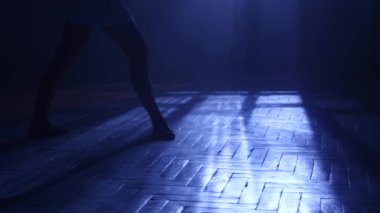 Bacaklar kız dansları ay ışığında, o dayanılmaz olduğunu. Siluet