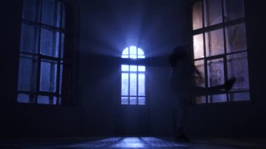 Kadın bale dansçısı yüz Görüntüleyici yapar pas, siluet
