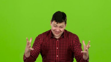 Agresif adam, o hiç kızgın ve değil durdurulabilir. Yeşil ekran