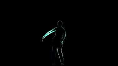 Bilgisayar grafikleri, kadın dansçı gerçekleştirmek Latin dans siyah arka plan üzerine