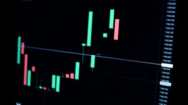 Borsa piyasaya, bilgisayarın arkasındaki ekranda görüntülemek