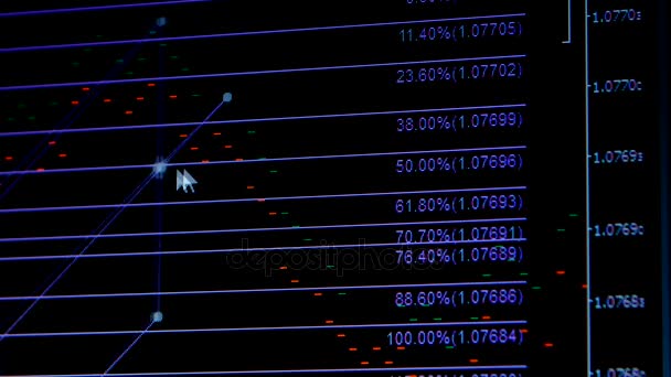 Visualización gráfica en los precios bursátiles de crecimiento y caída — Vídeo de stock