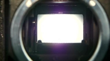 Portre fotoğraf makinesi lens. Fotoğraf makinesi obtüratör Diyafram geçiş yavaş hareket