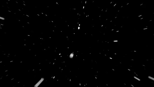黒い背景に銀河の抽象的な星の飛行. — ストック動画